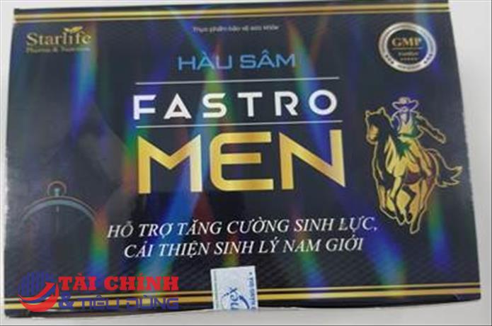 Sản phẩm Thực phẩm bảo vệ sức khỏe Hàu sâm Fastro Men có chứa chất cấm