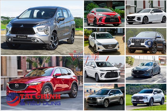 Top 10 mẫu xe có doanh số cao nhất nhất tháng 8/2022