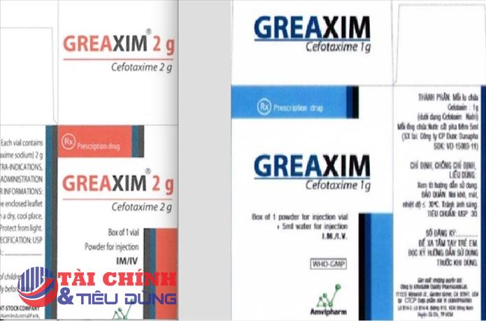 Thu hồi 6 lô Thuốc bột pha tiêm Greaxim của Công ty cổ phần Am Vi