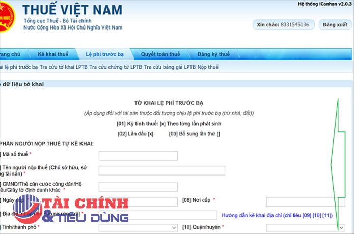 Hướng dẫn khai lệ phí trước bạ ôtô, xe máy online