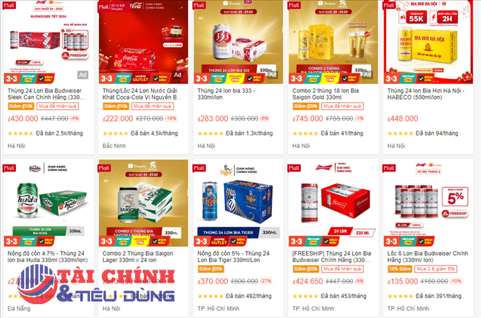 Điểm sáng của ngành bia trên kênh phân phối thương mại điện tử