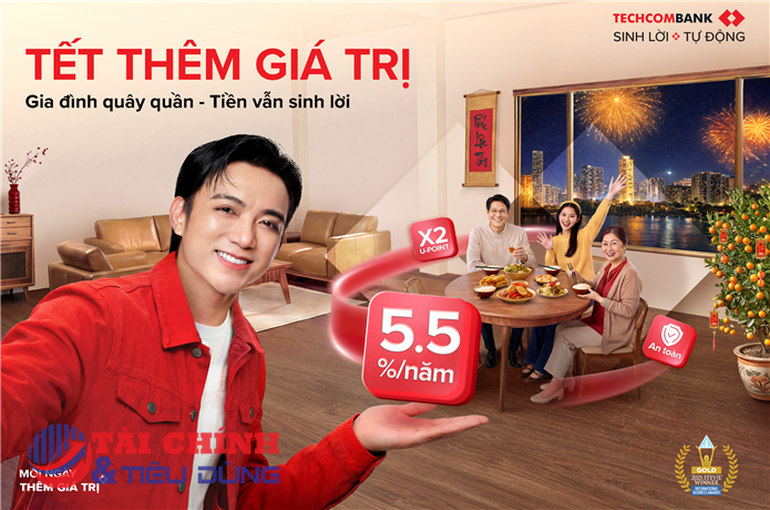 Tiền không thể ngủ yên dịp Tết – Techcombank Sinh Lời Tự Động giúp tối ưu tới 5.5%/năm