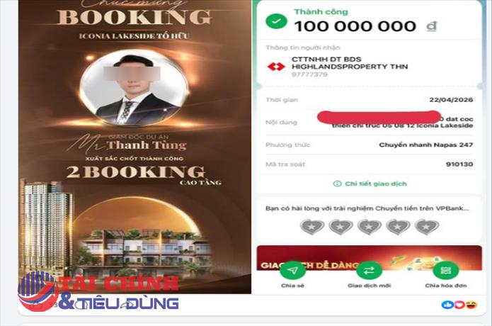 Iconia Lakeside 54 Tố Hữu: Người mua đối mặt rủi ro “xuống tiền sai chỗ, sai thời điểm” với các giao dịch booking