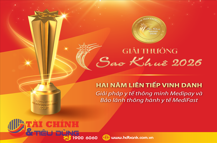 HDBank ghi dấu ấn tại Sao Khuê 2026 với bộ đôi giải pháp y tế số MediPay – MediFast 
