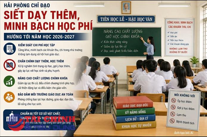 Hải Phòng siết dạy thêm, xử lý nghiêm tình trạng ép học sinh học thêm