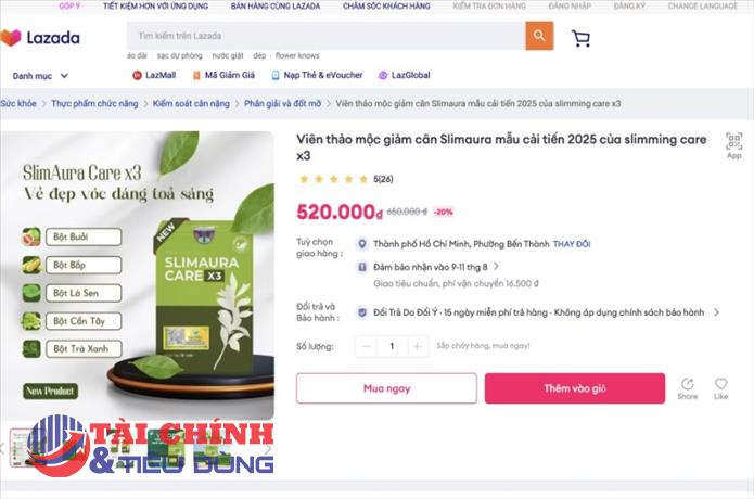 Cục An toàn thực phẩm yêu cầu Lazada, Shopee gỡ thông tin sản phẩm Slimaura Care x3