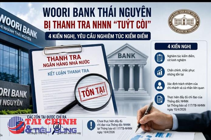 Thanh tra NHNN nêu loạt tồn tại ở Woori Bank Chi nhánh Thái Nguyên